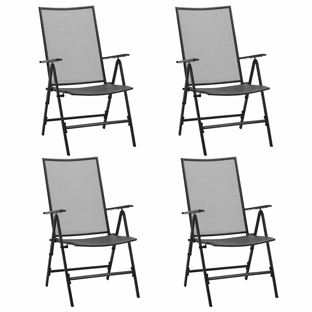 Folding Chair | Set of 4 | Anthracite | Steel | Standard | Foldable