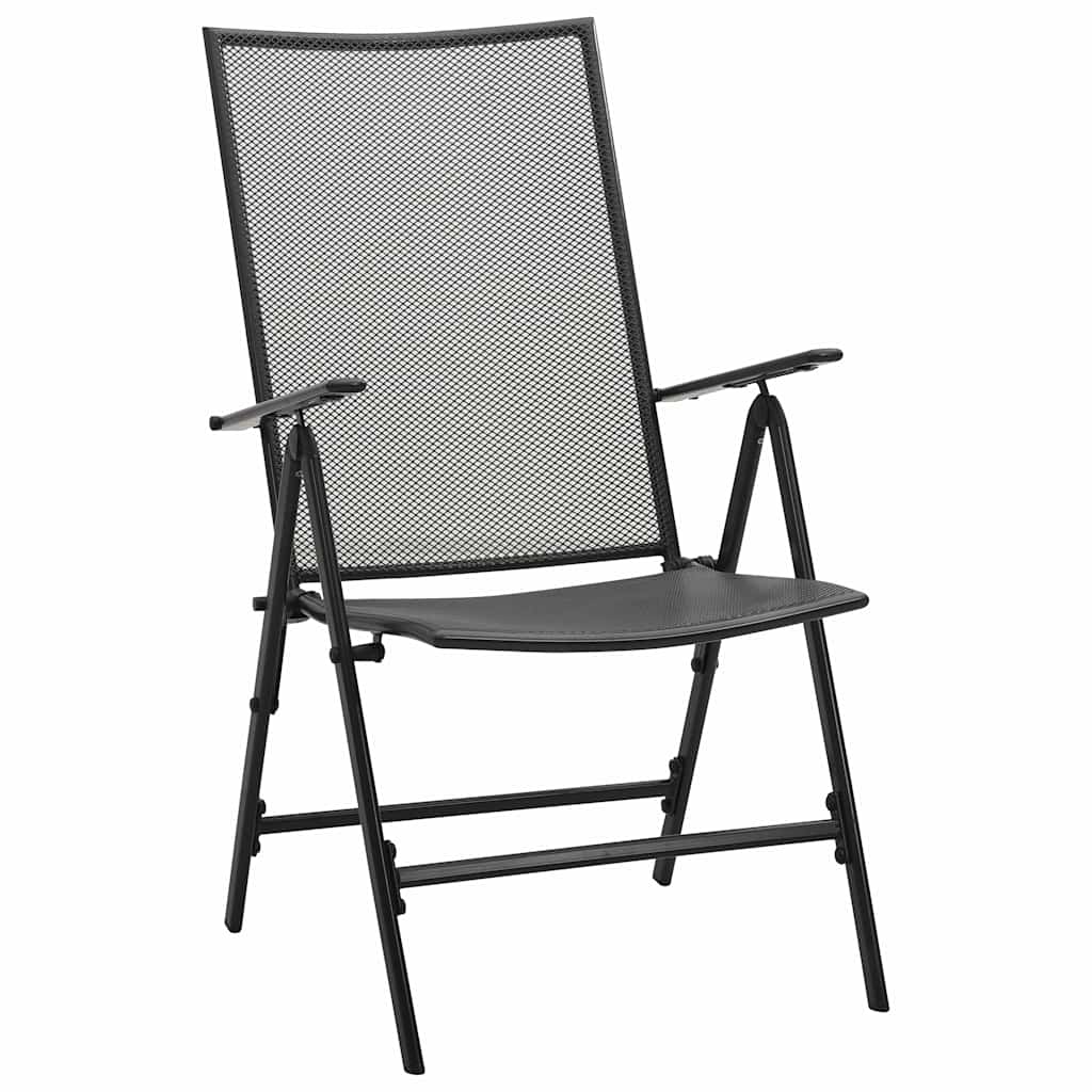 Folding Chair | Set of 4 | Anthracite | Steel | Standard | Foldable