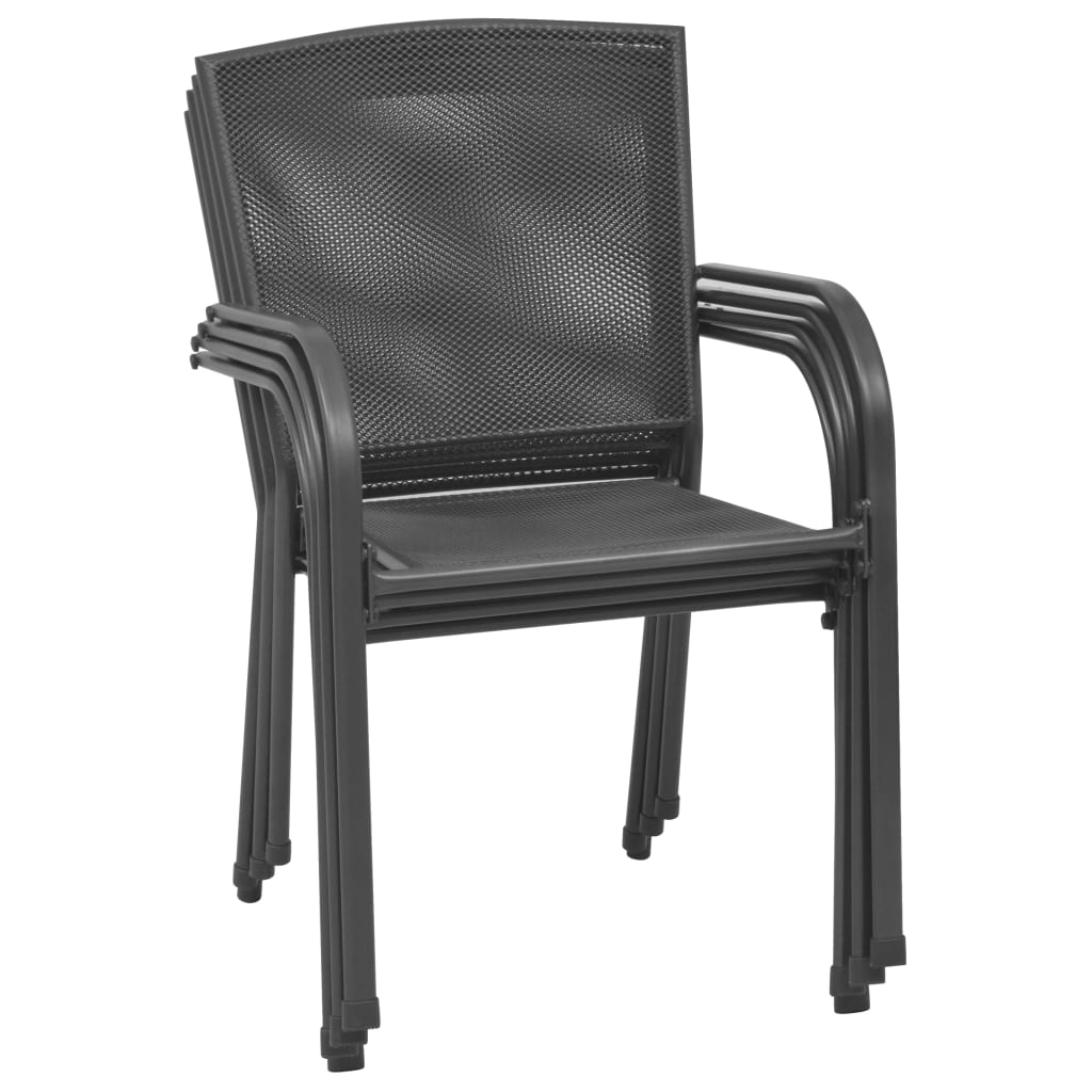 Outdoor Chair | Set of 4 | Anthracite | Steel | Medium | Stackable
