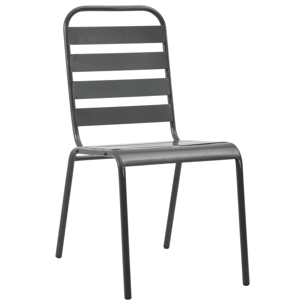 Outdoor Chair | Set of 4 | Dark Grey | E-coated Steel | Standard