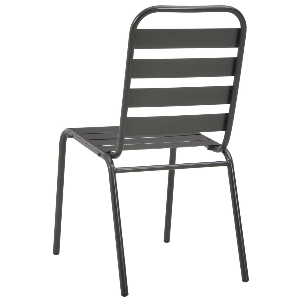 Outdoor Chair | Set of 4 | Dark Grey | E-coated Steel | Standard