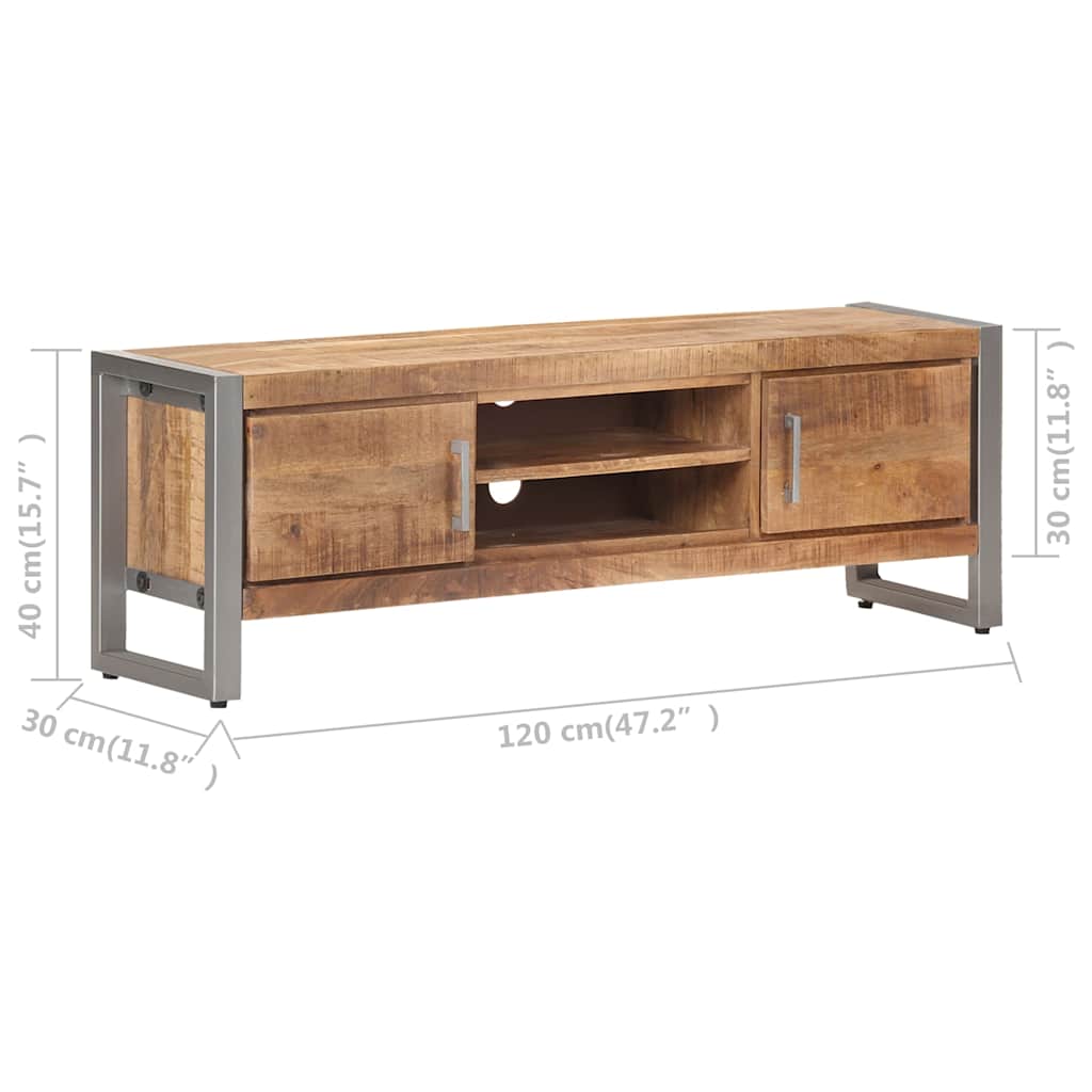 323486 vidaXL TV Cabinet 120x30x40 cm Rough Mango Wood