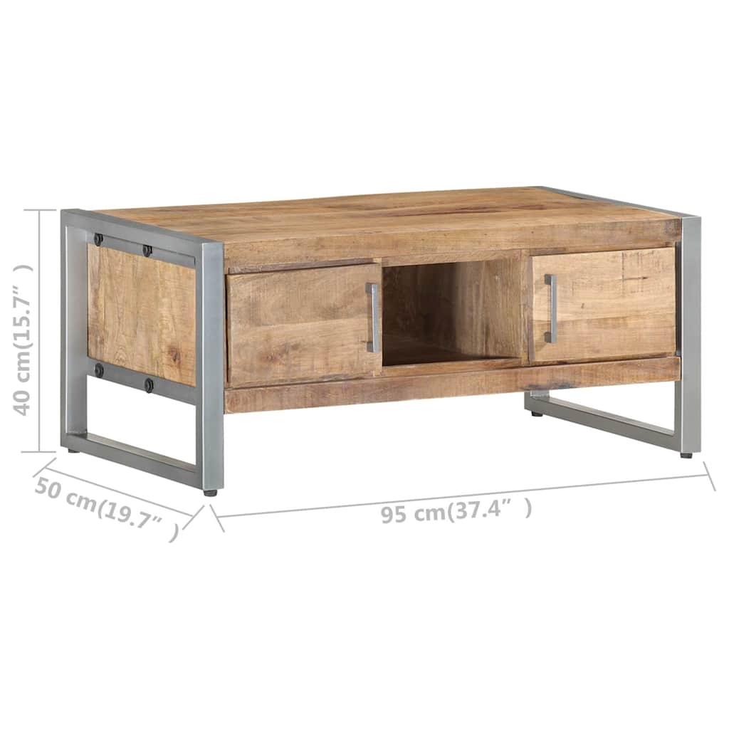 323489 vidaXL Coffee Table 95x50x40 cm Rough Mango Wood