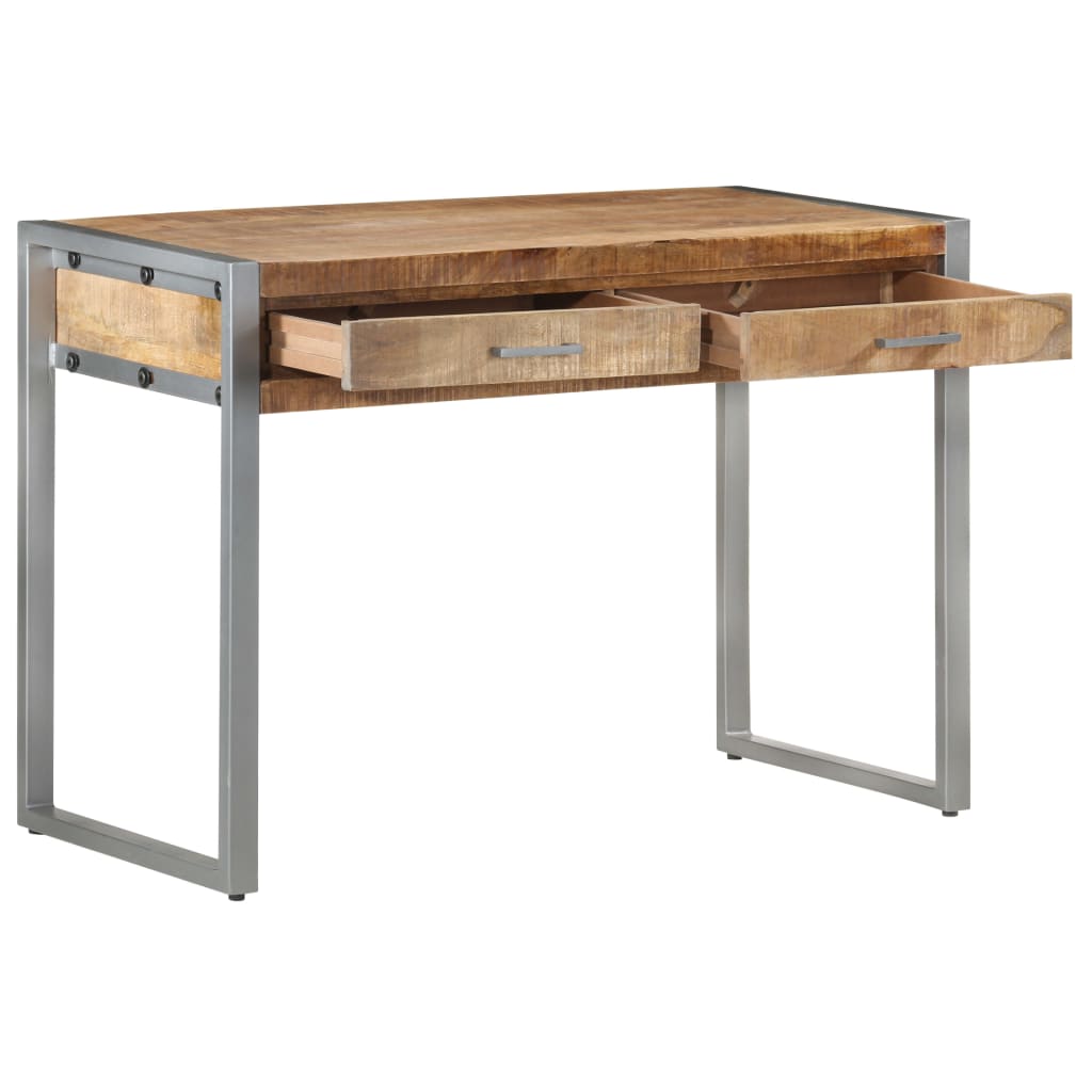 vidaXL Desk 108x50x75 cm Rough Mango Wood