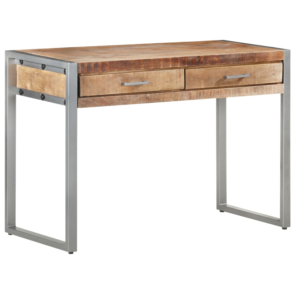 vidaXL Desk 108x50x75 cm Rough Mango Wood