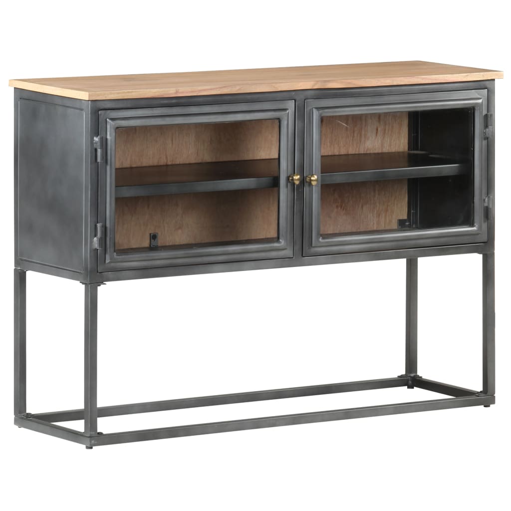 vidaXL Sideboard Grey 100x30x70 cm Solid Acacia Wood