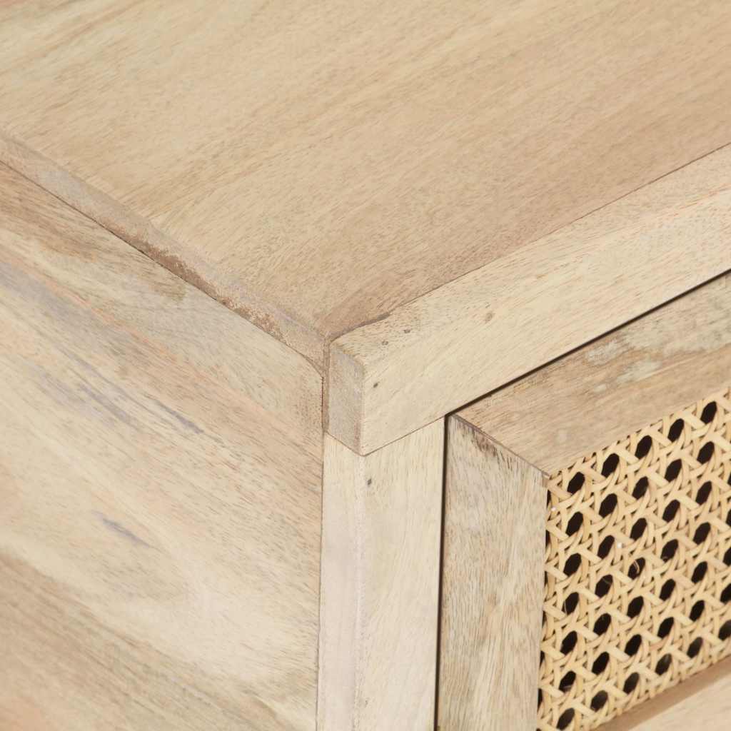 323511 vidaXL Coffee Table 90x50x37 cm Solid Mango Wood and Natural Cane