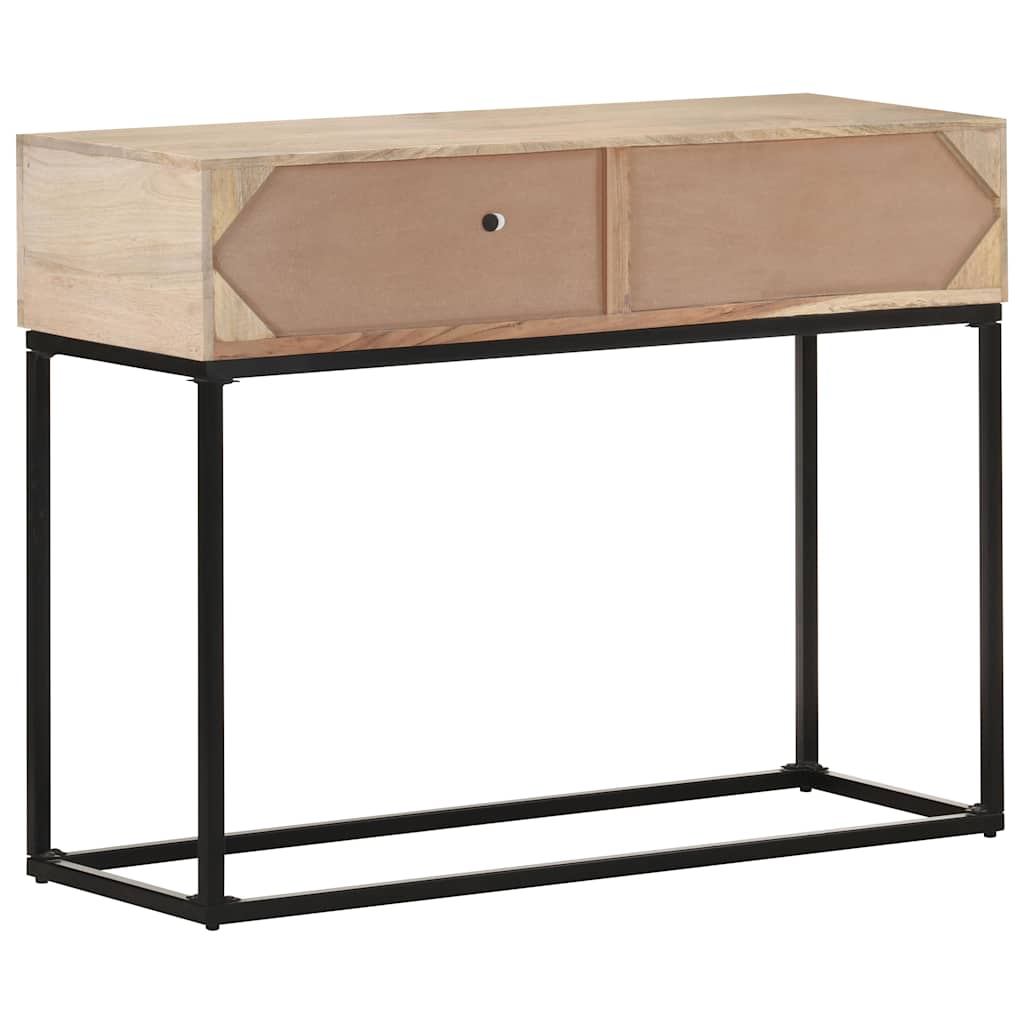 323512 vidaXL Console Table 100x35x76 cm Solid Mango Wood and Natural Cane