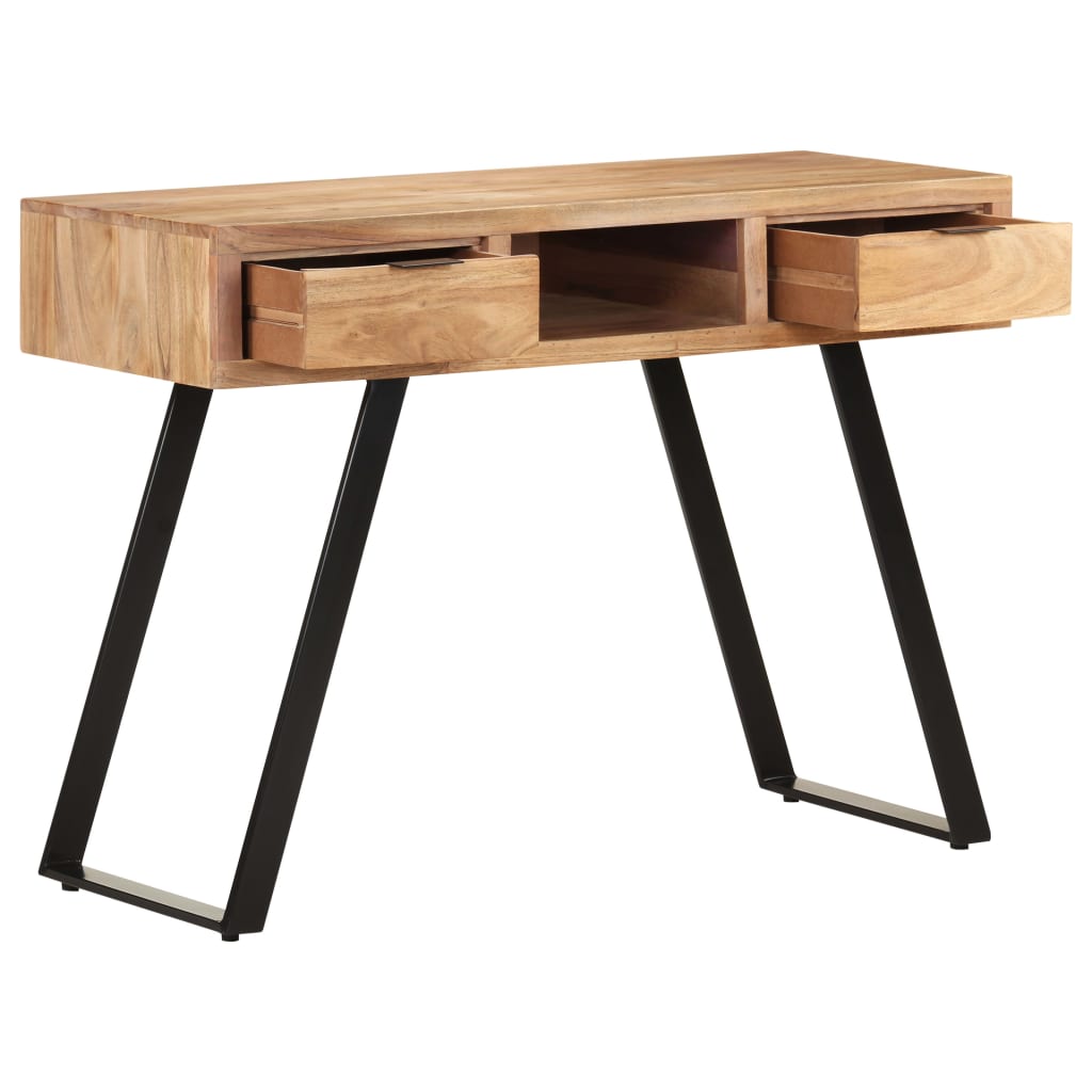 vidaXL Desk 107x45x79 cm Solid Acacia Wood with Live Edges