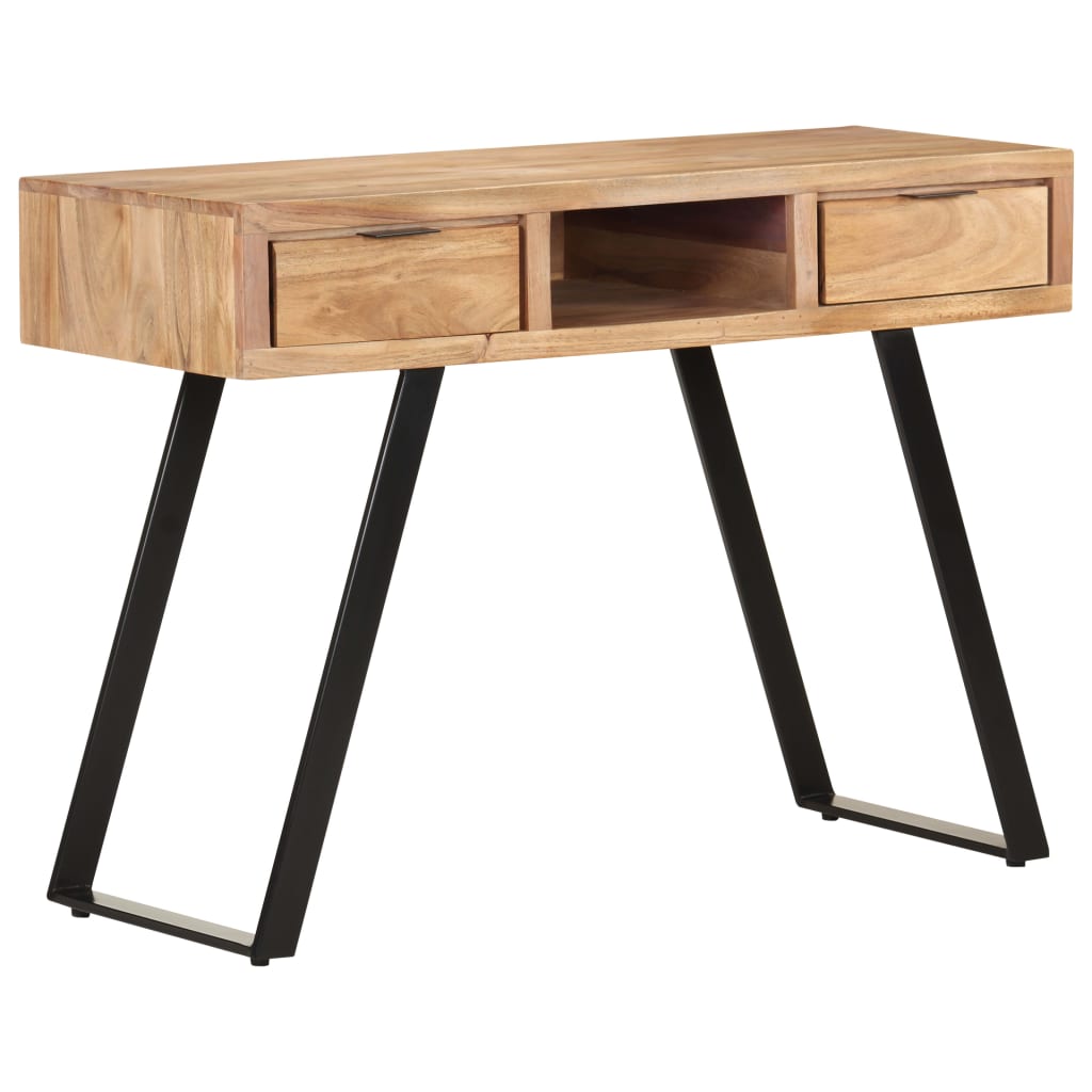 vidaXL Desk 107x45x79 cm Solid Acacia Wood with Live Edges