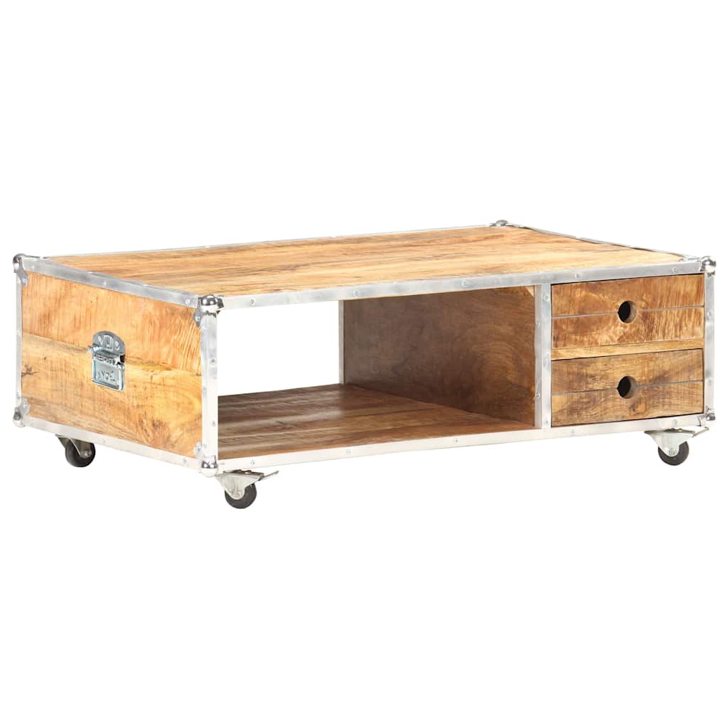 323408 vidaXL Coffee Table 89x59x33 cm Solid Rough Mango Wood