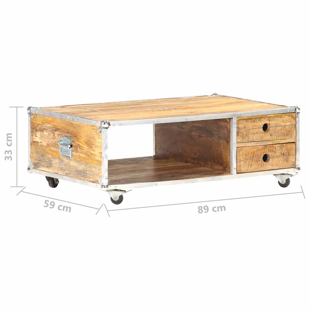 323408 vidaXL Coffee Table 89x59x33 cm Solid Rough Mango Wood