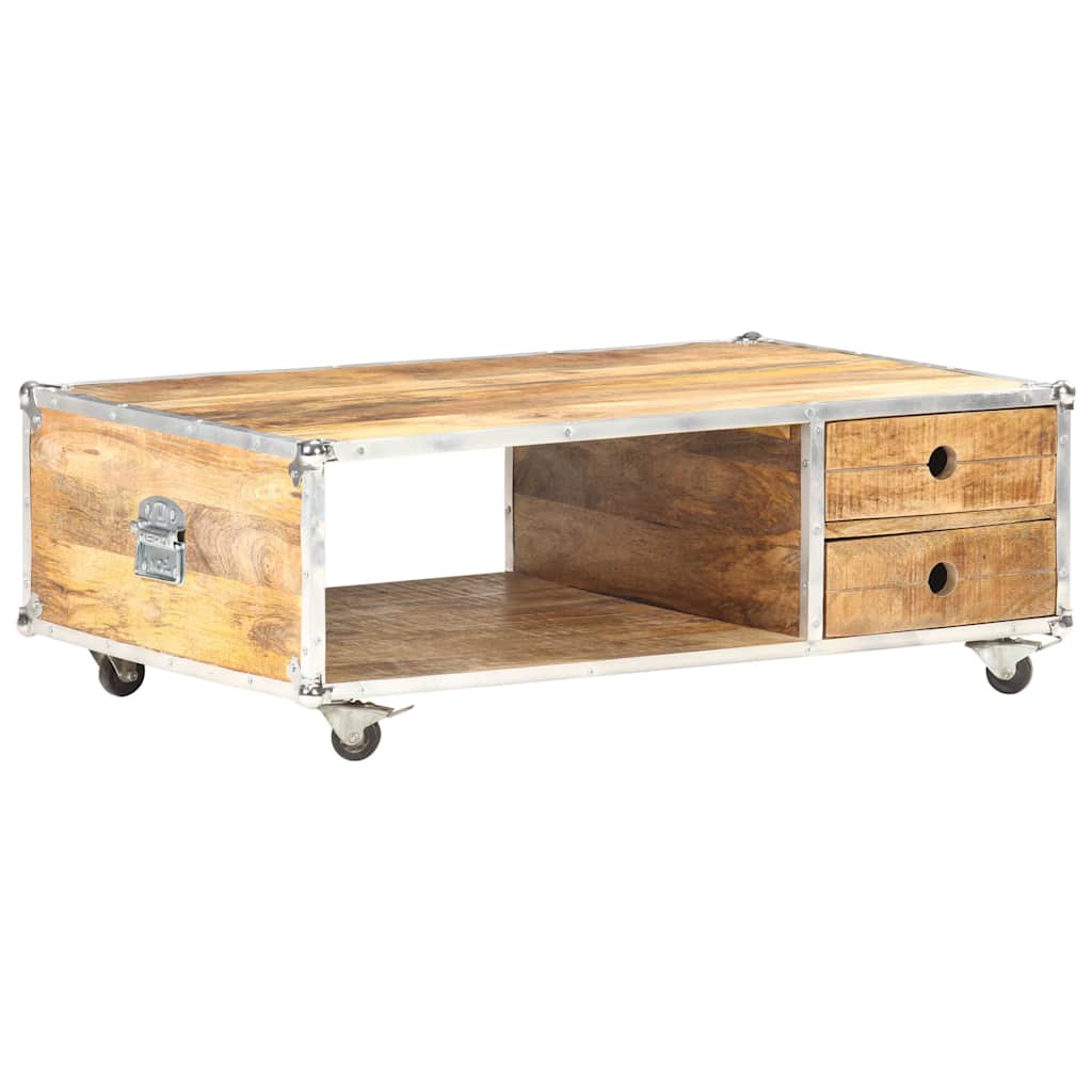 323408 vidaXL Coffee Table 89x59x33 cm Solid Rough Mango Wood