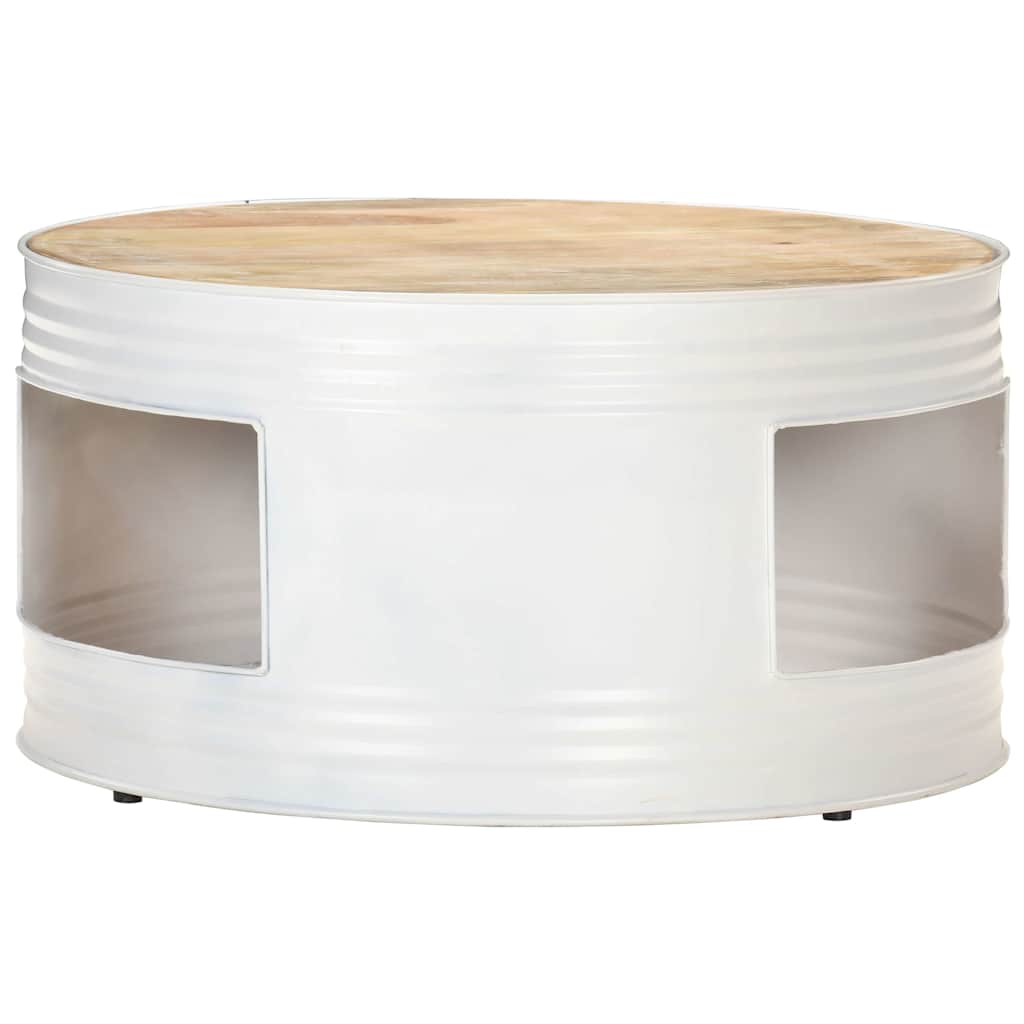 321932 vidaXL Coffee Table White 68x68x36 cm Solid Mango Wood