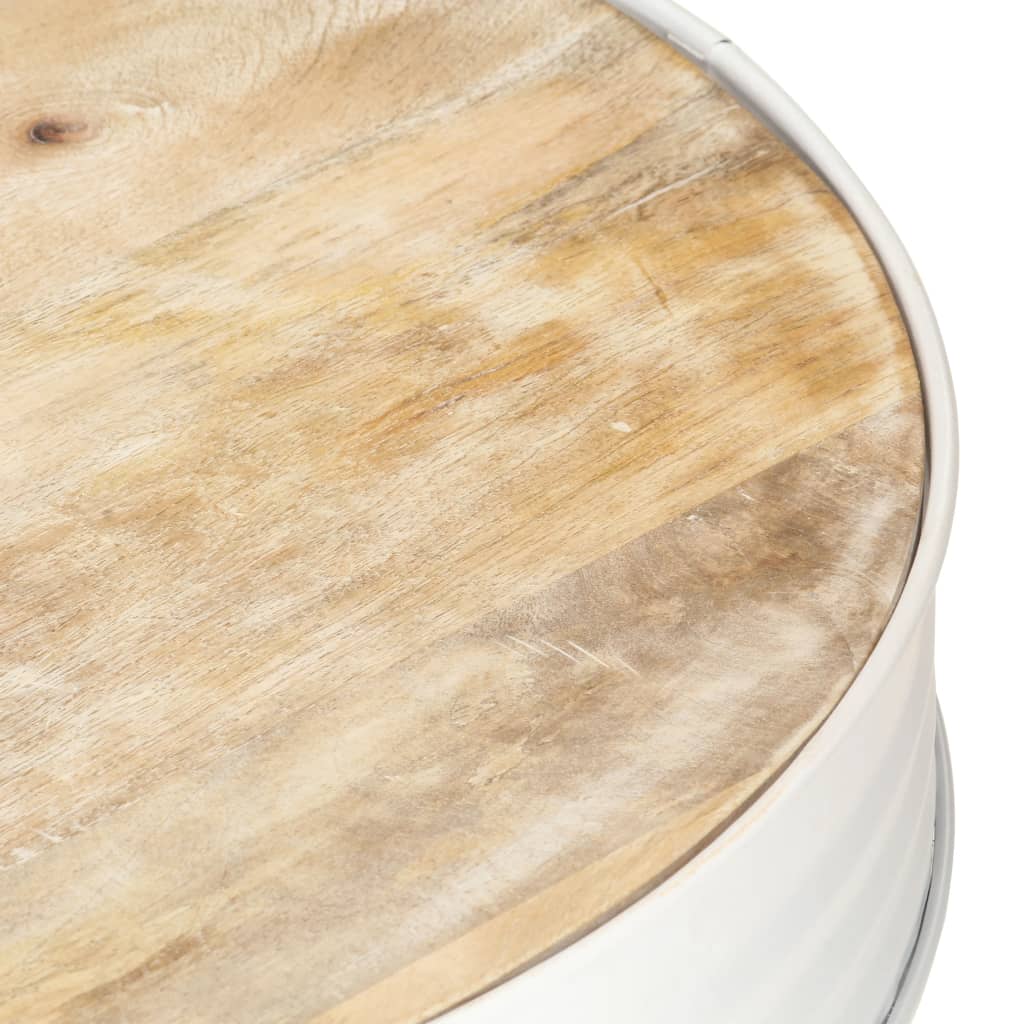 321932 vidaXL Coffee Table White 68x68x36 cm Solid Mango Wood