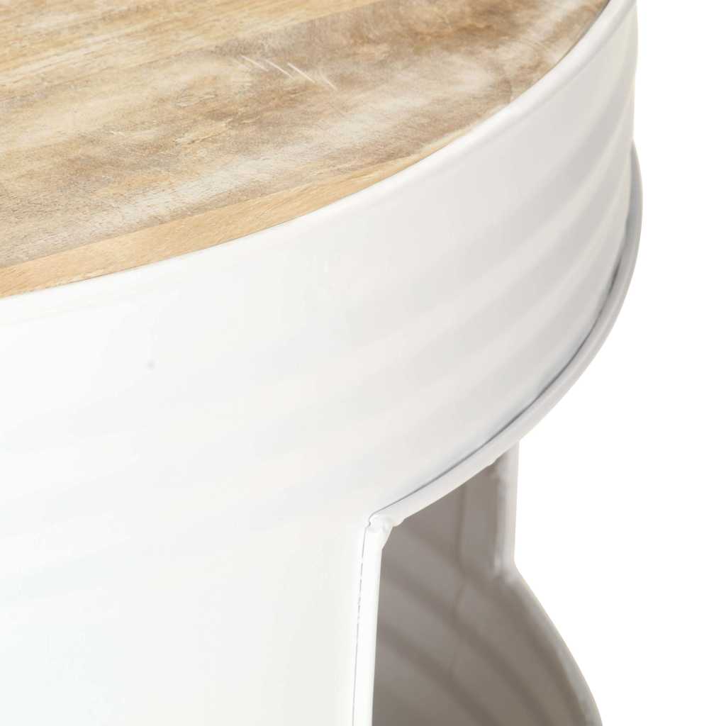 321932 vidaXL Coffee Table White 68x68x36 cm Solid Mango Wood