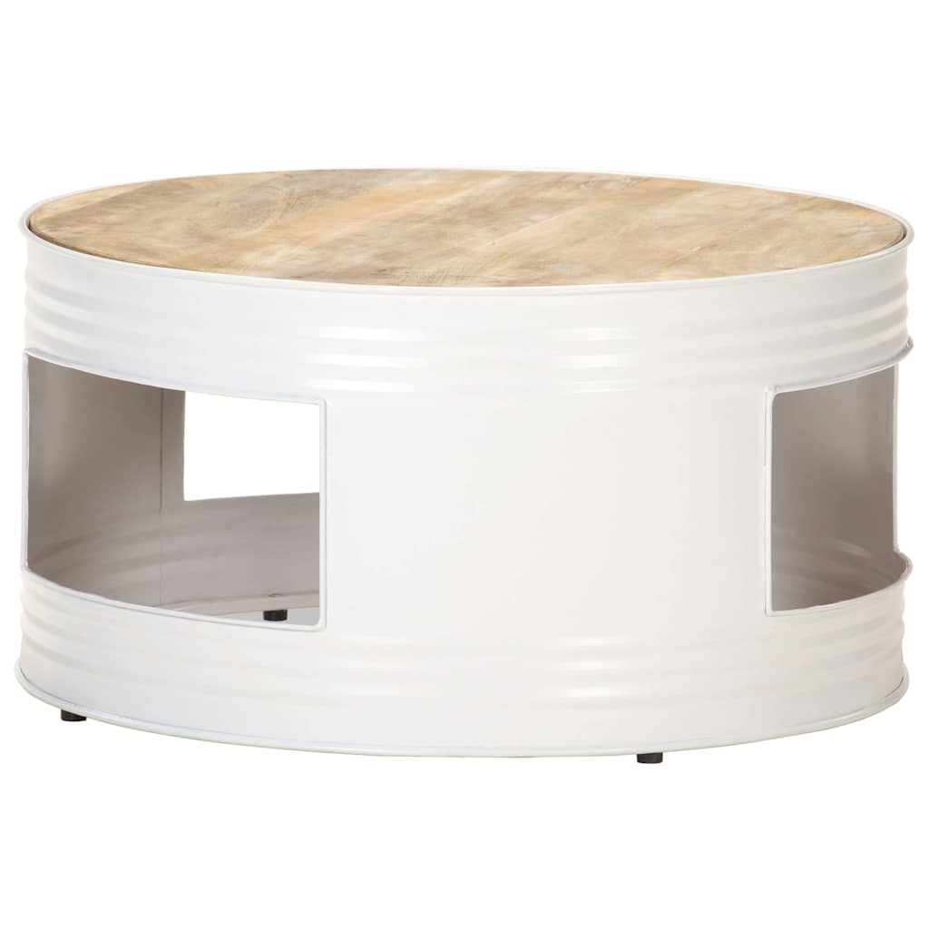 321932 vidaXL Coffee Table White 68x68x36 cm Solid Mango Wood