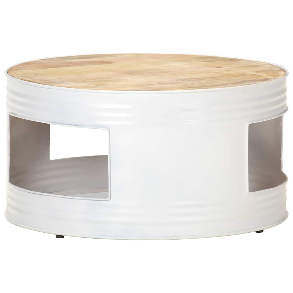 321932 vidaXL Coffee Table White 68x68x36 cm Solid Mango Wood