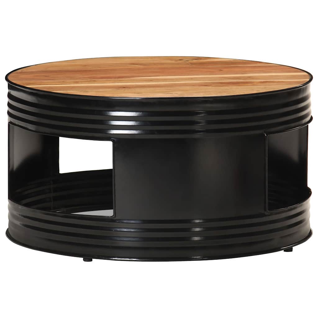 321933 vidaXL Coffee Table Black 68x68x36 cm Solid Acacia Wood
