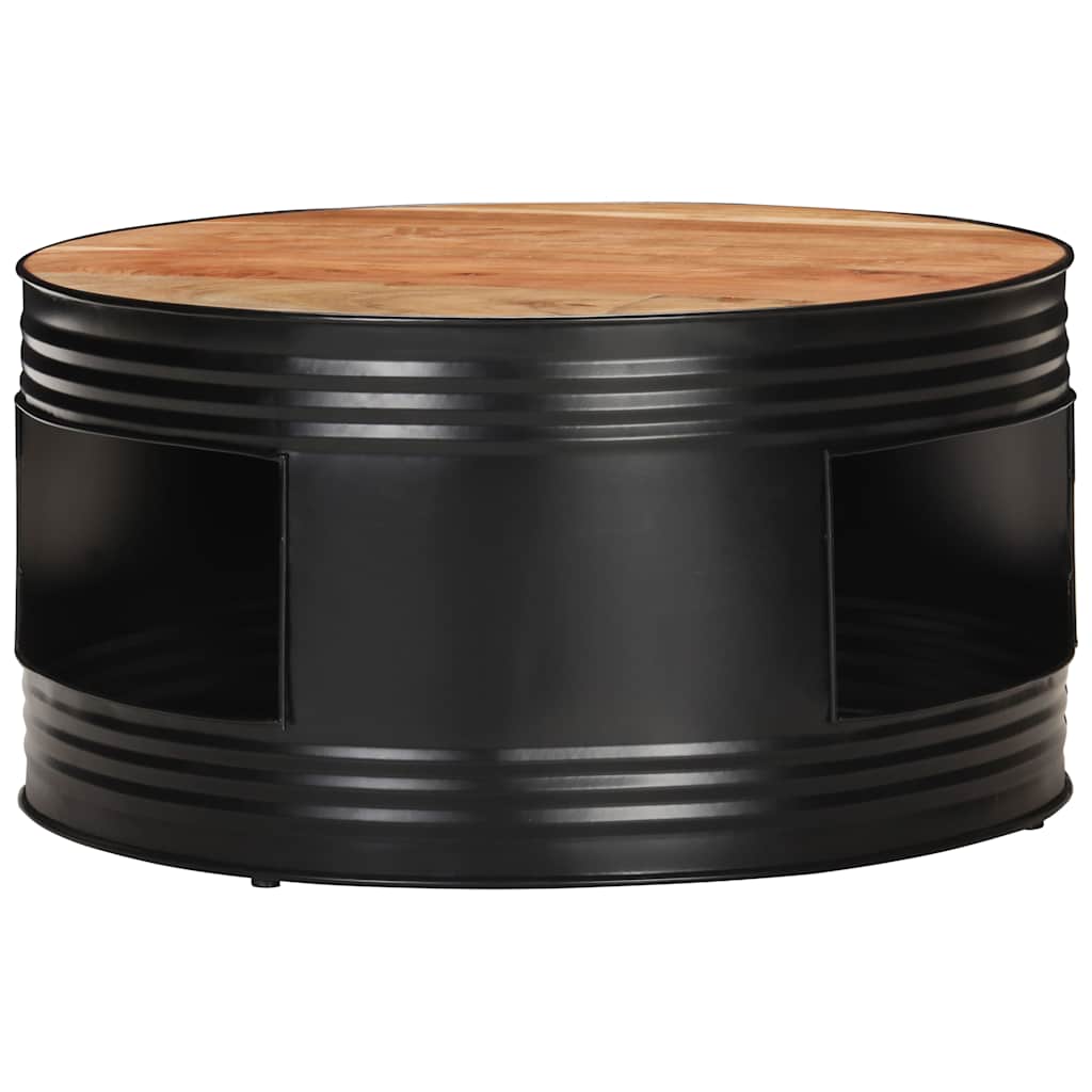 321933 vidaXL Coffee Table Black 68x68x36 cm Solid Acacia Wood