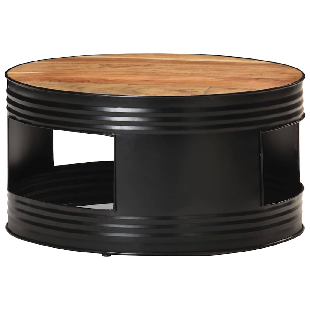 321933 vidaXL Coffee Table Black 68x68x36 cm Solid Acacia Wood