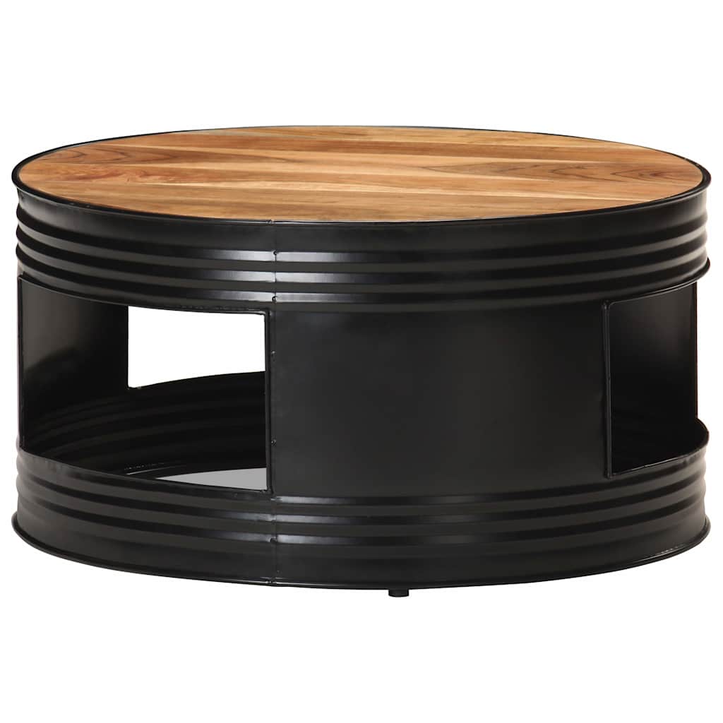 321933 vidaXL Coffee Table Black 68x68x36 cm Solid Acacia Wood