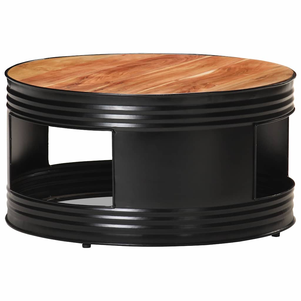 321933 vidaXL Coffee Table Black 68x68x36 cm Solid Acacia Wood