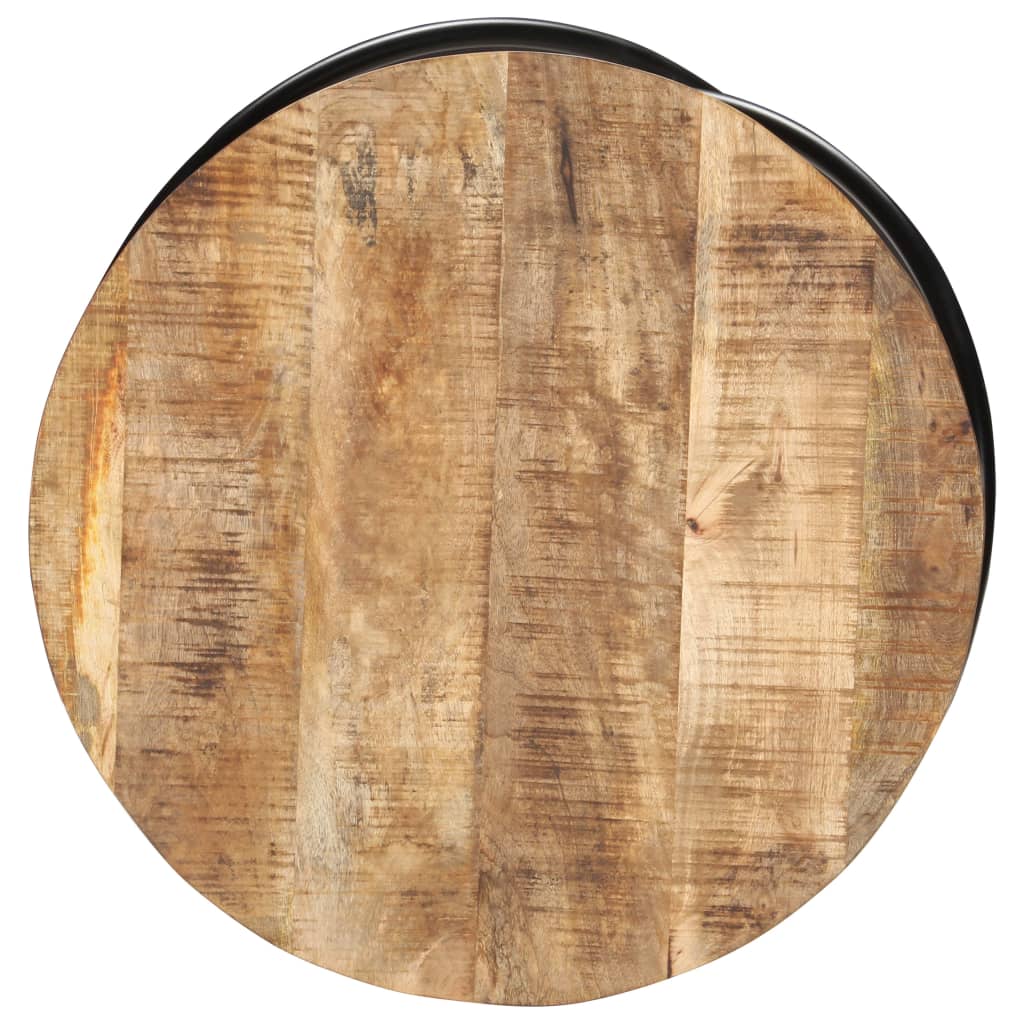 Coffee Table Black 60x60x40 cm Solid Rough Mango Wood
