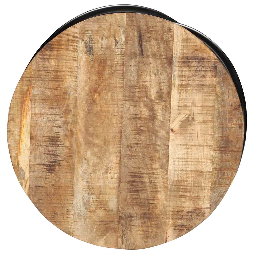 Coffee Table Black 60x60x40 cm Solid Rough Mango Wood