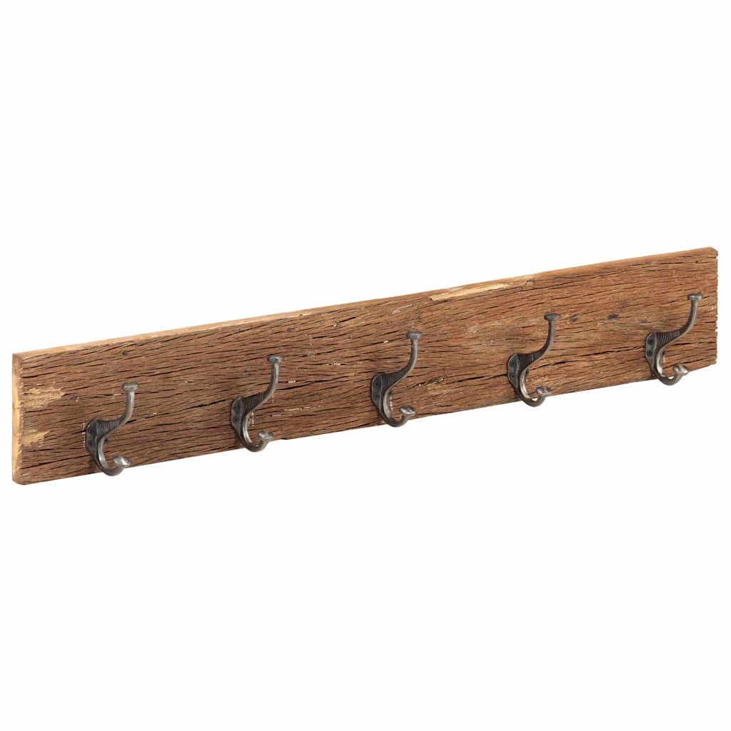 321950 vidaXL Hall Hanger with 5 Hooks 100x2,5x15 cm Solid Reclaimed Wood