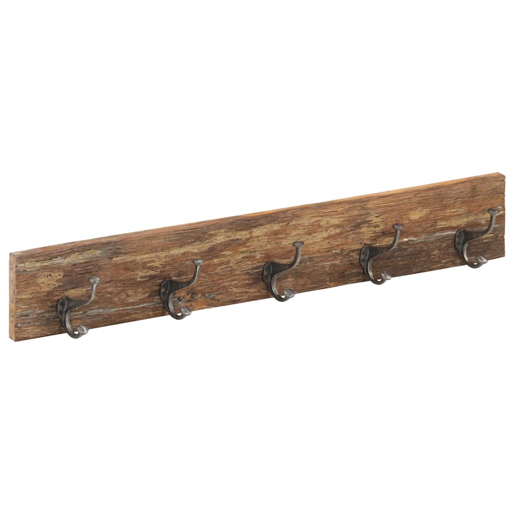 321950 vidaXL Hall Hanger with 5 Hooks 100x2,5x15 cm Solid Reclaimed Wood