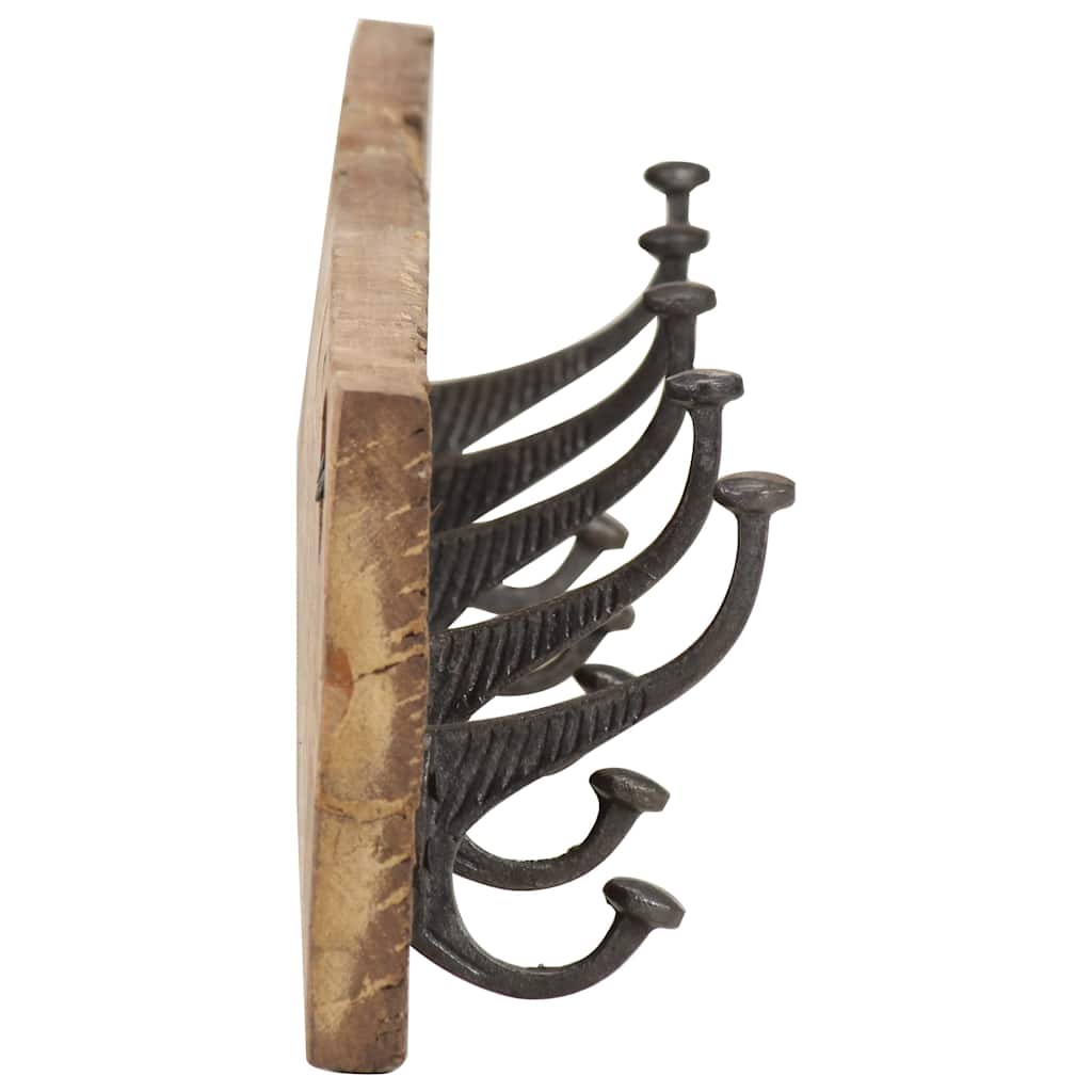 321950 vidaXL Hall Hanger with 5 Hooks 100x2,5x15 cm Solid Reclaimed Wood