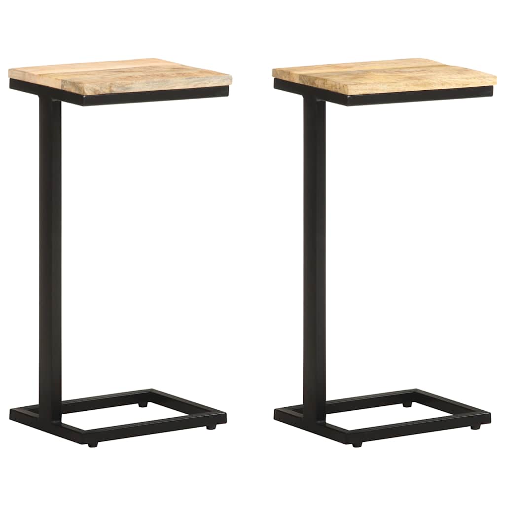 321970 vidaXL Side Tables 2 pcs 31,5x24,5x64,5 cm Rough Mango Wood