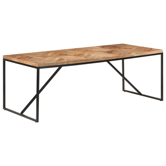 Dining Table | Natural wood with black legs | Solid Acacia wood
