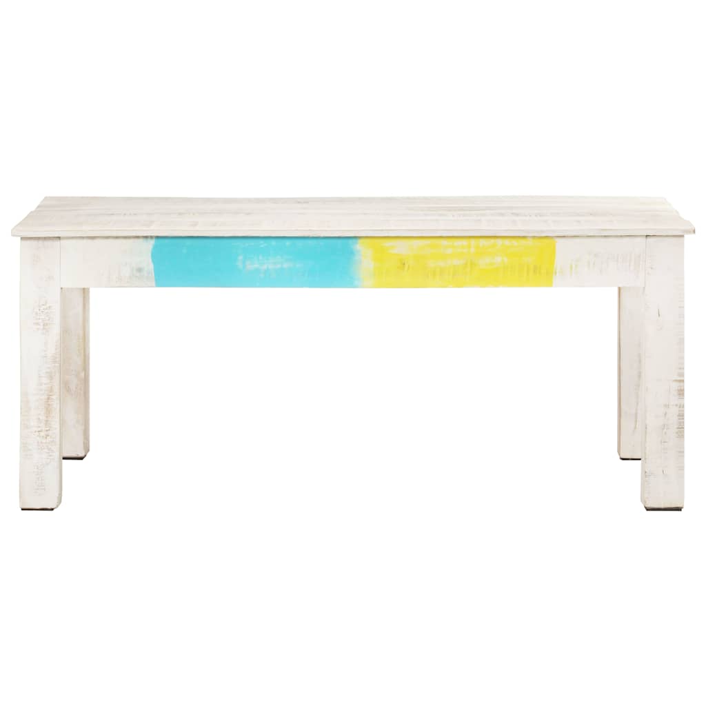 323555 vidaXL Coffee Table White 110x60x45 cm Solid Mango Wood