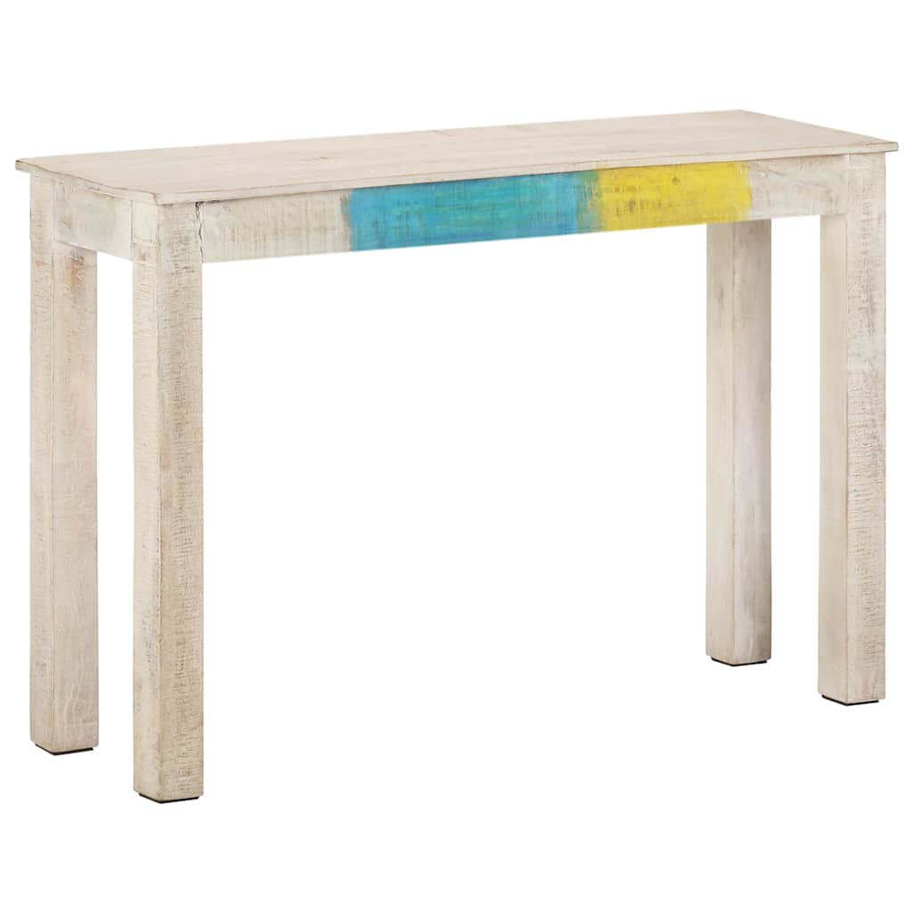 323556 vidaXL Console Table White 115x35x77 cm Rough Mango Wood