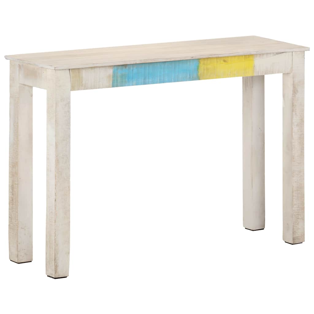323556 vidaXL Console Table White 115x35x77 cm Rough Mango Wood
