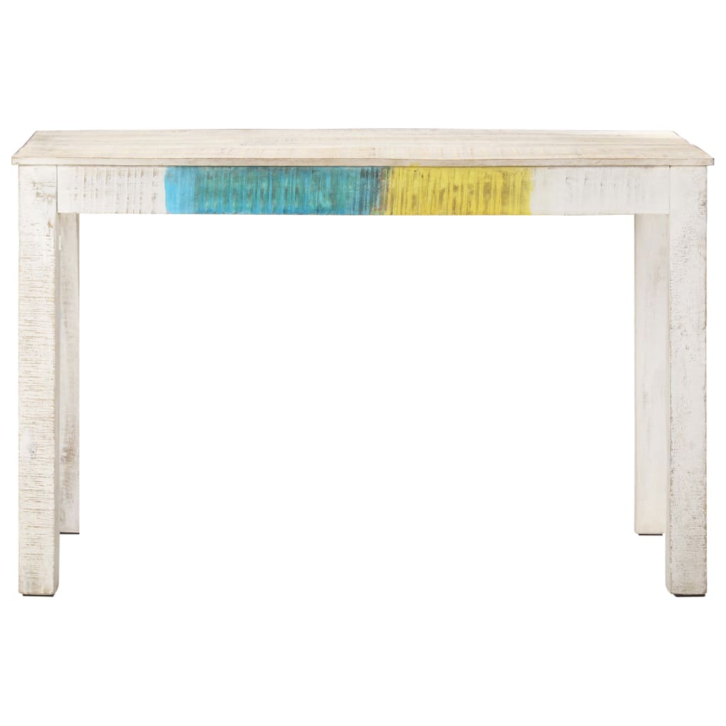 vidaXL Dining Table White 120x60x76 cm Solid Mango Wood