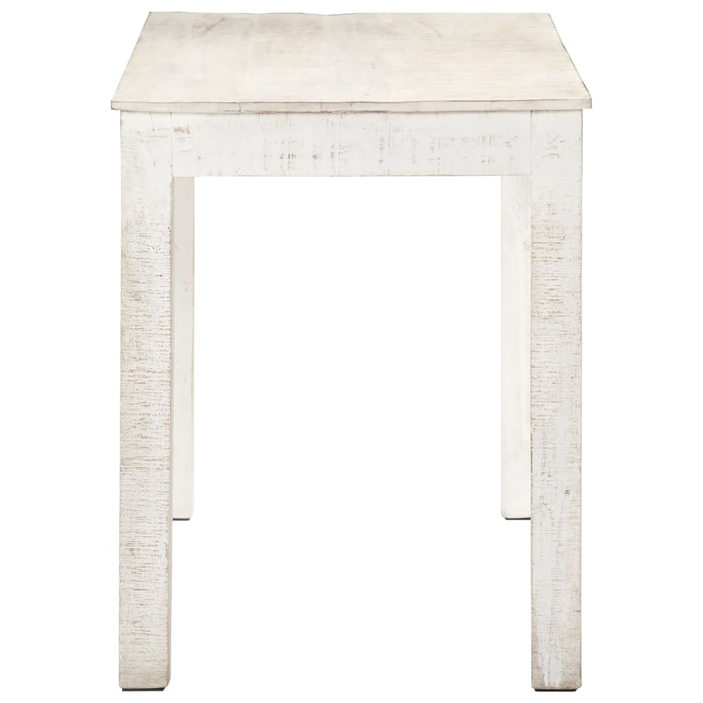 vidaXL Dining Table White 120x60x76 cm Solid Mango Wood