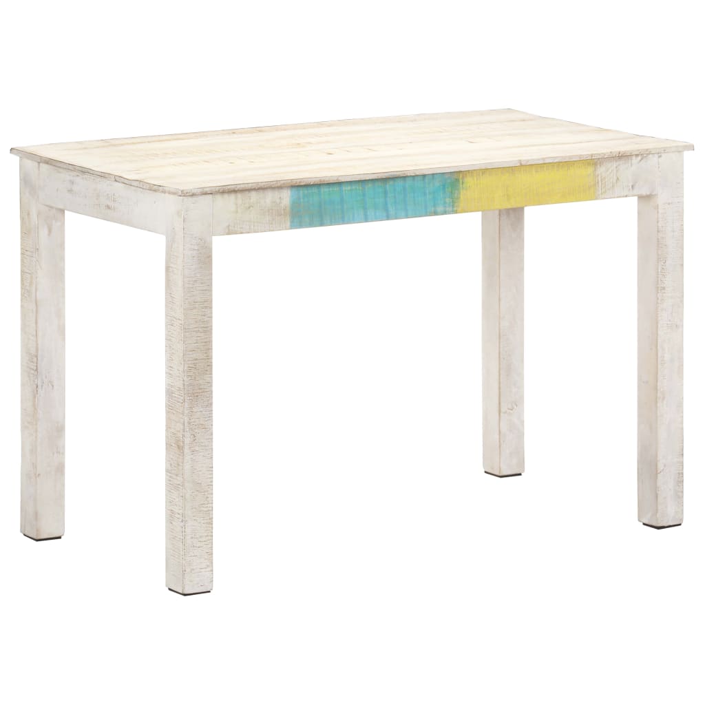 vidaXL Dining Table White 120x60x76 cm Solid Mango Wood