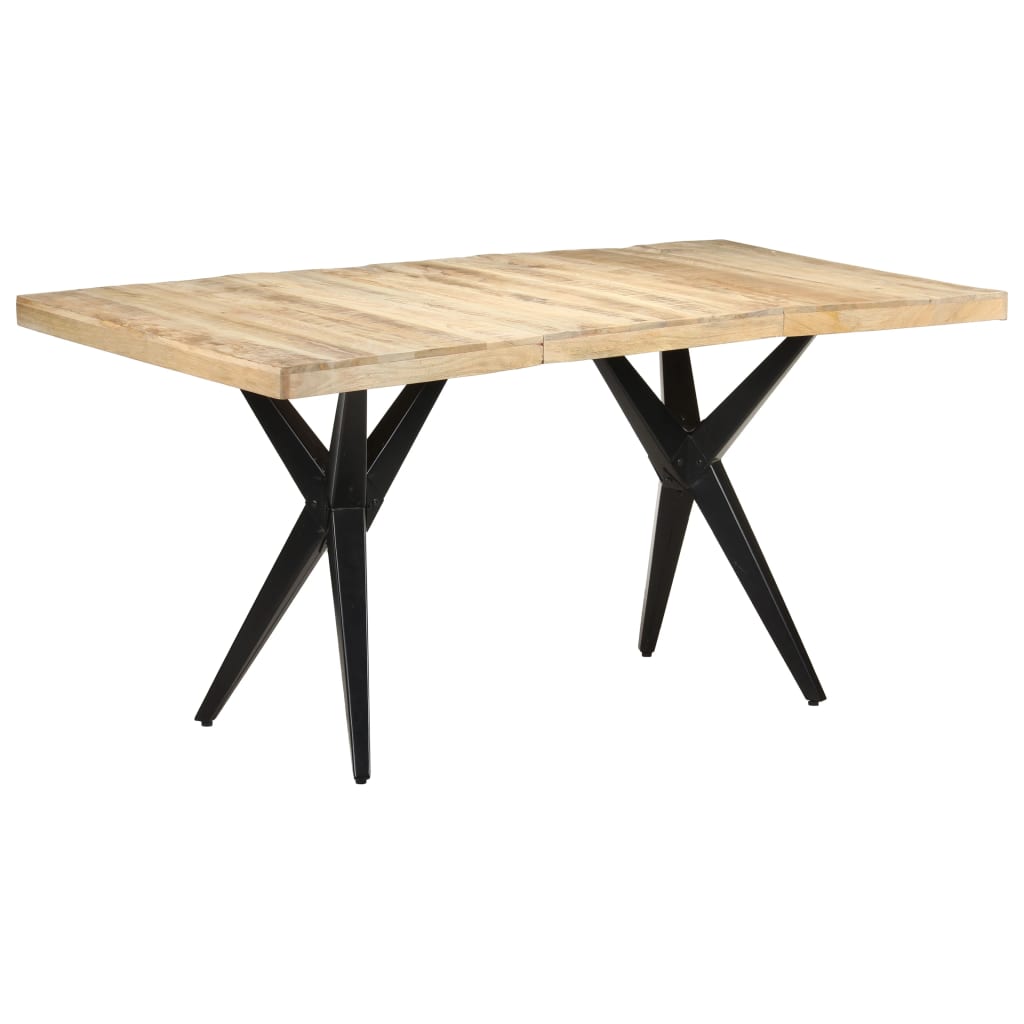 vidaXL Dining Table 160x80x76 cm Rough Mango Wood