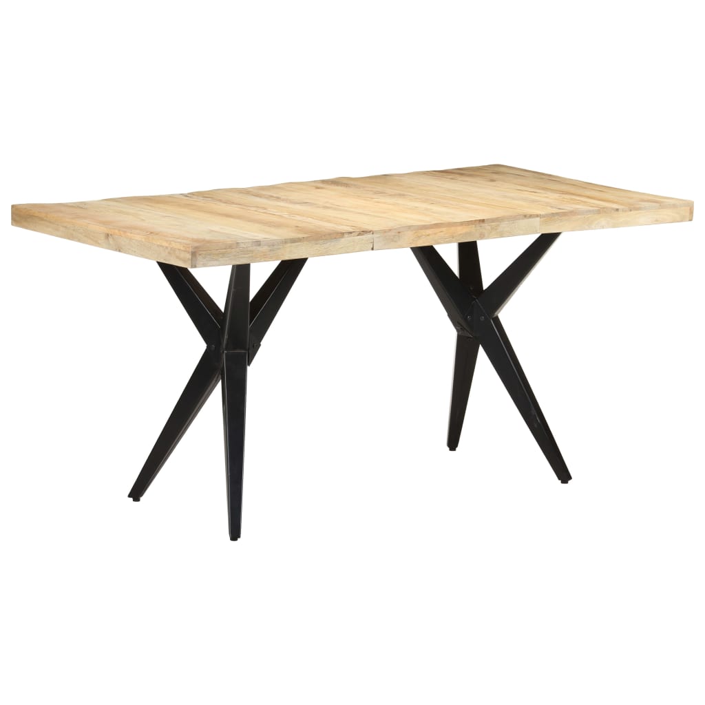 vidaXL Dining Table 160x80x76 cm Rough Mango Wood