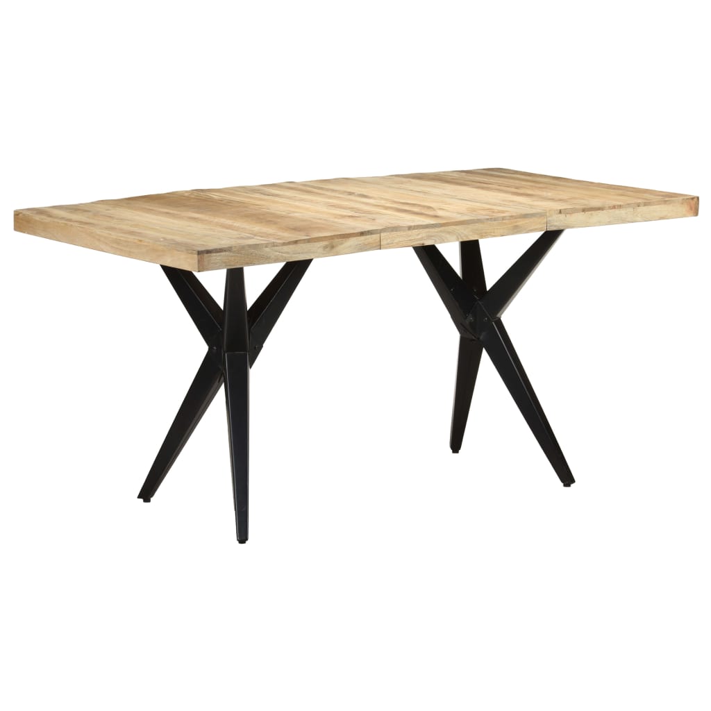 vidaXL Dining Table 160x80x76 cm Rough Mango Wood