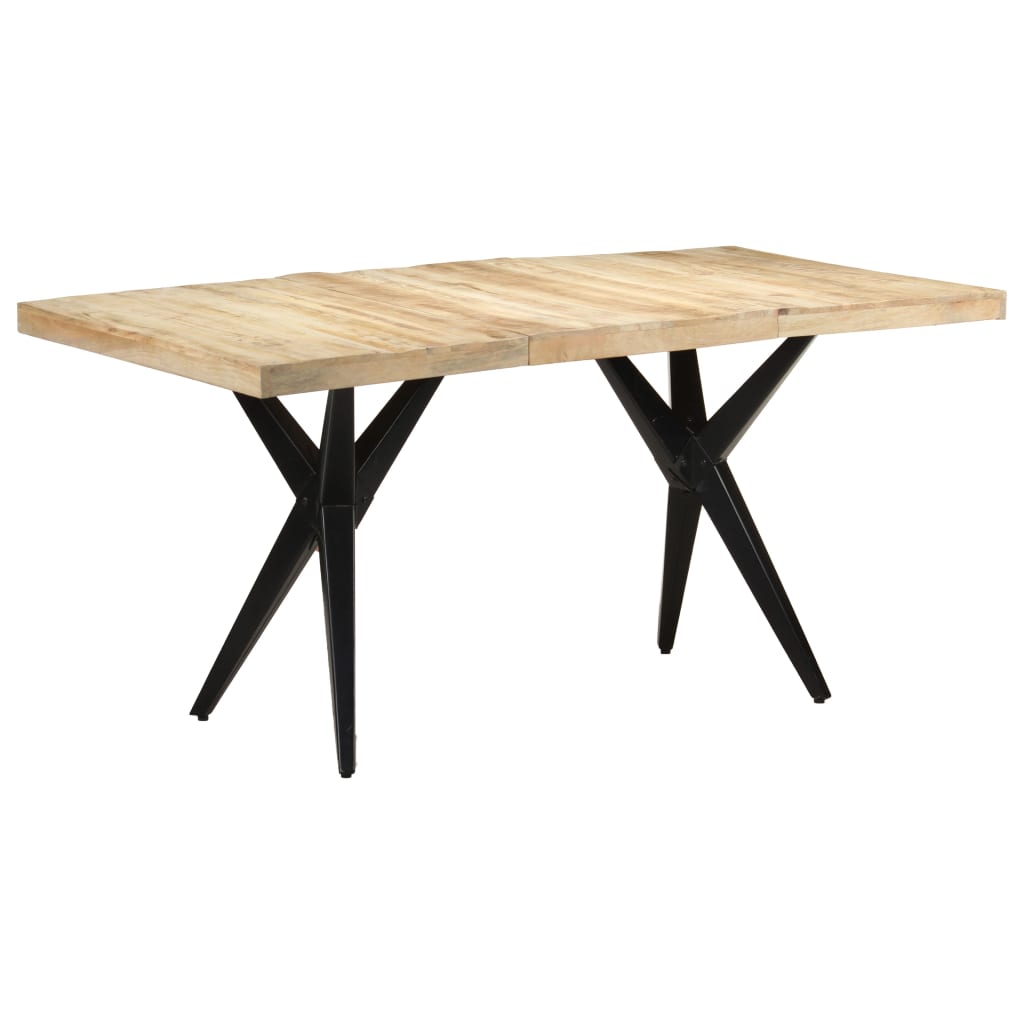 vidaXL Dining Table 160x80x76 cm Rough Mango Wood