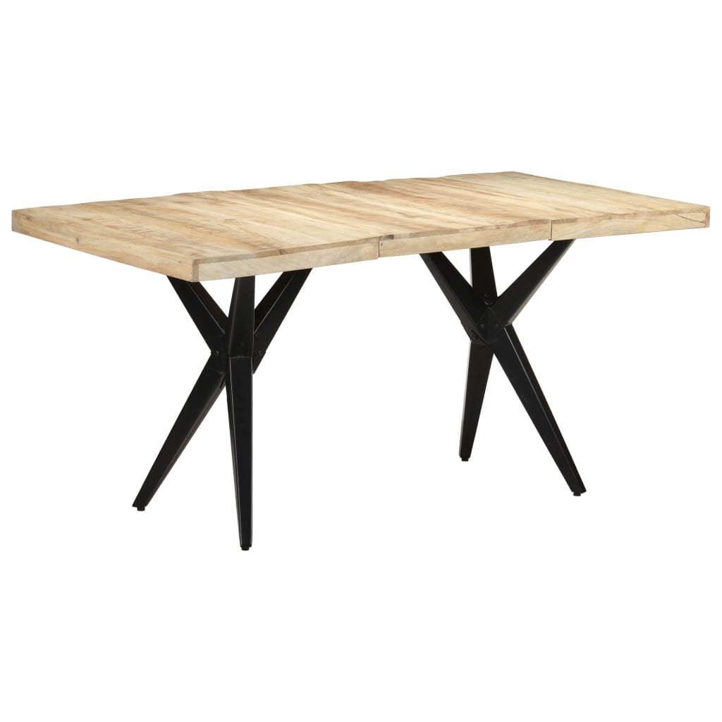 vidaXL Dining Table 160x80x76 cm Rough Mango Wood