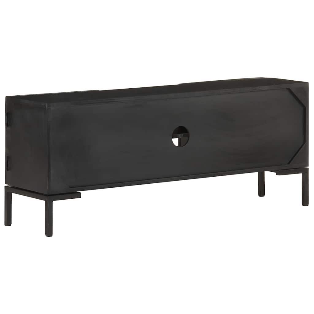 323577 vidaXL TV Cabinet Black 115x30x46 cm Solid Mango Wood