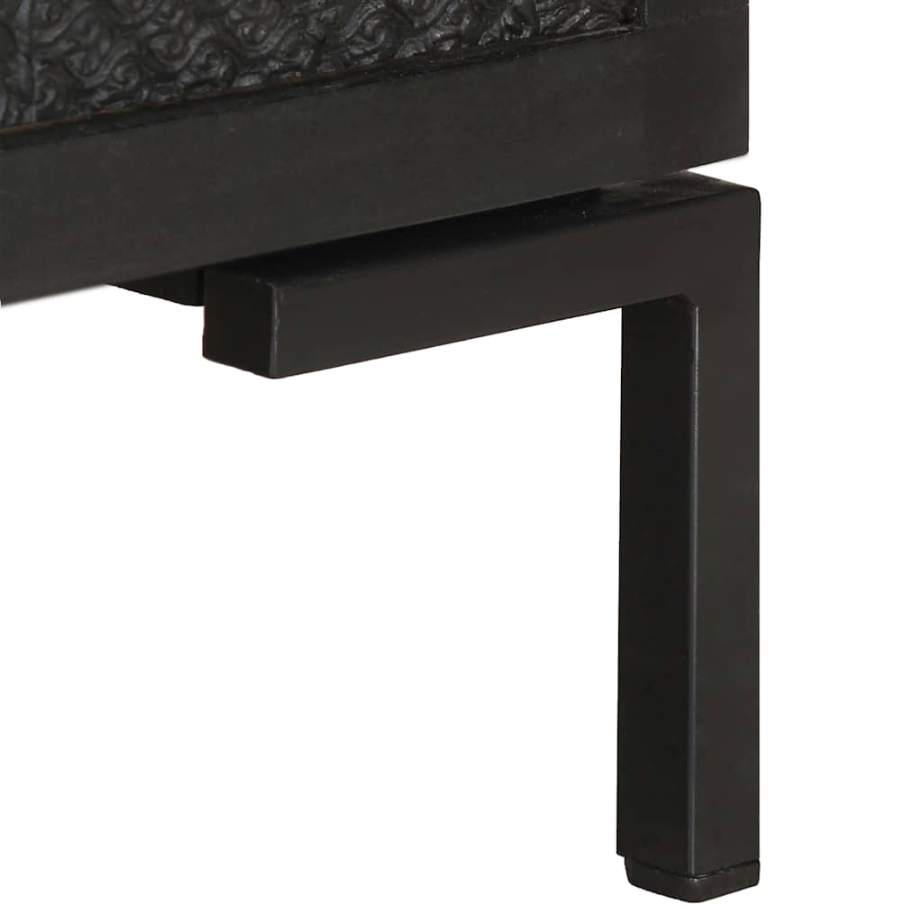 323577 vidaXL TV Cabinet Black 115x30x46 cm Solid Mango Wood