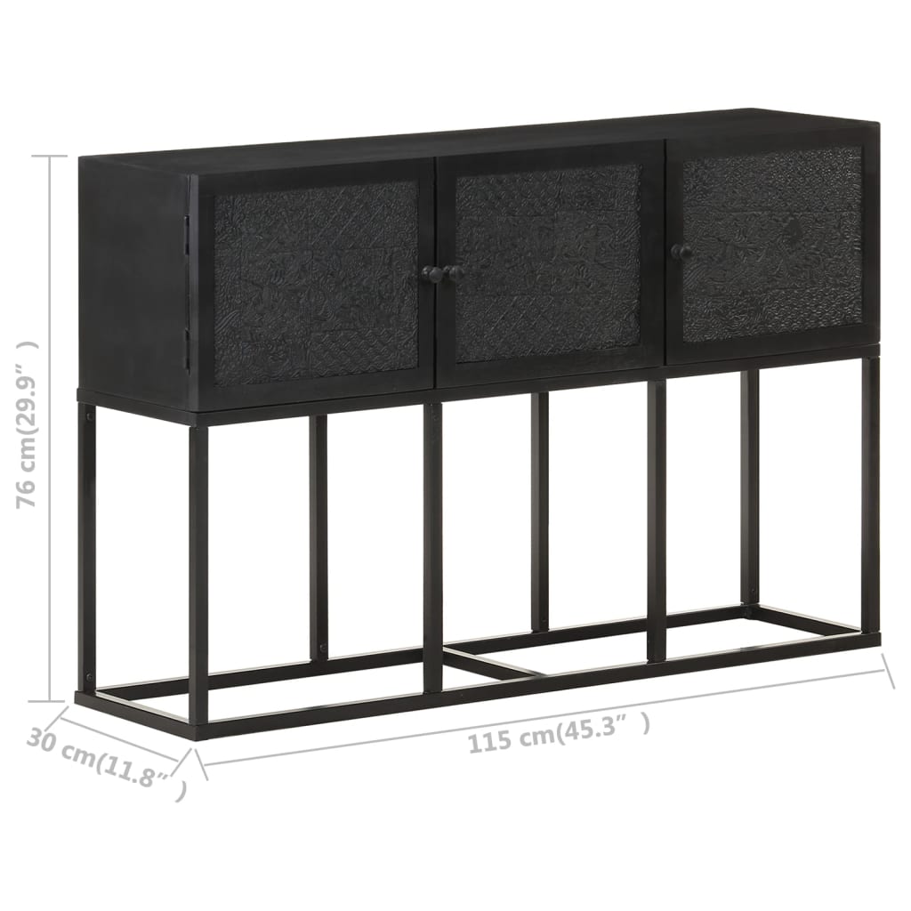Sideboard | Black | Solid Mango Wood | Sideboard | Rectangular