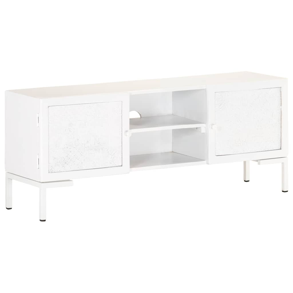 323580 vidaXL TV Cabinet White 115x30x46 cm Solid Mango Wood