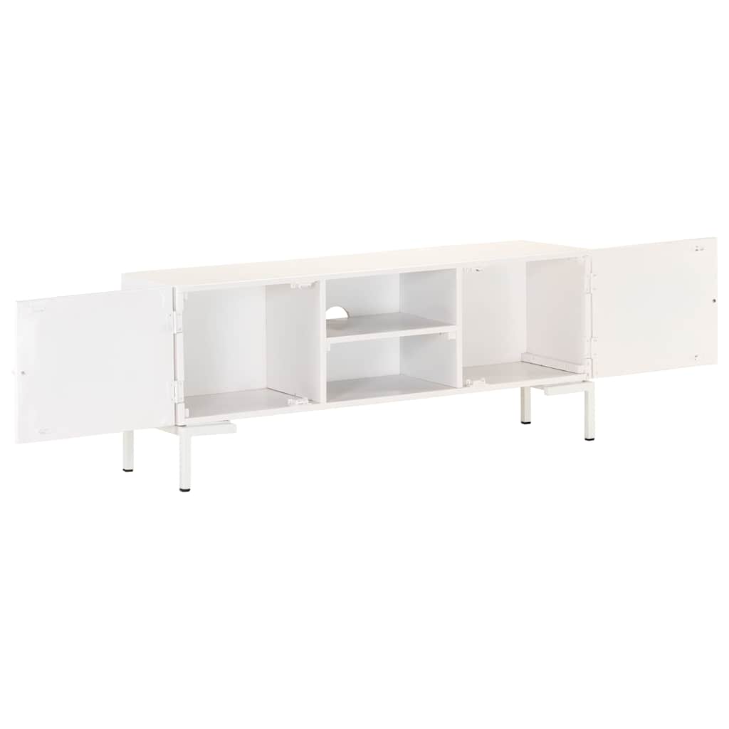 323580 vidaXL TV Cabinet White 115x30x46 cm Solid Mango Wood